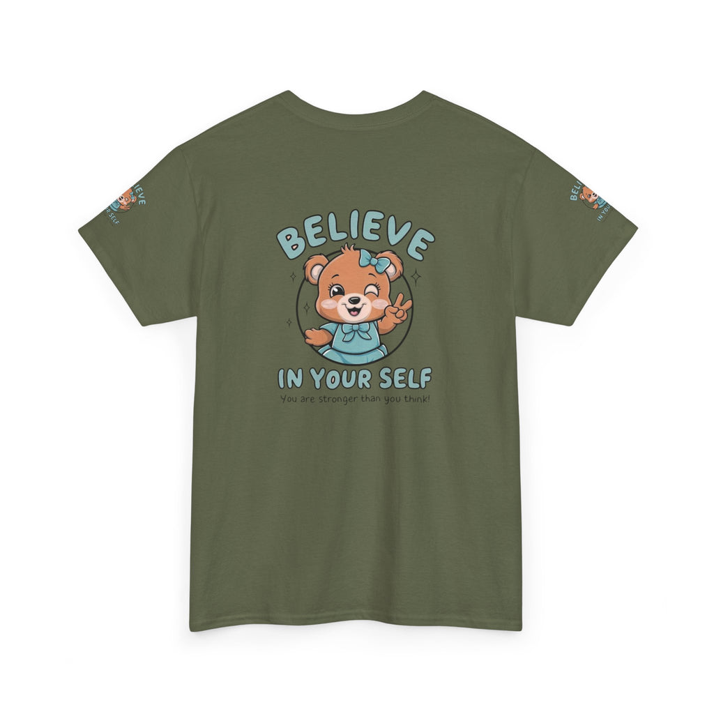 Believe in Yourself T-Shirt – Cute Motivational Bear Design for Kids