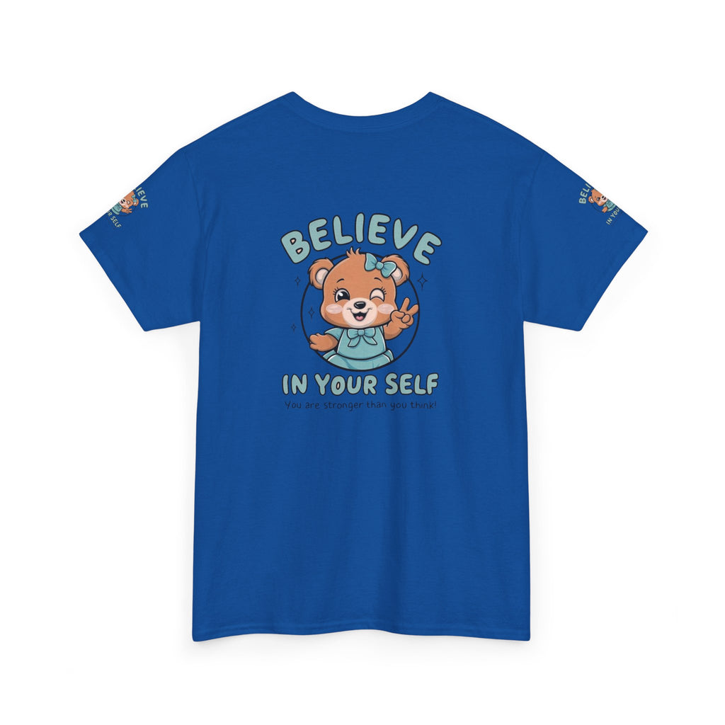 Believe in Yourself T-Shirt – Cute Motivational Bear Design for Kids