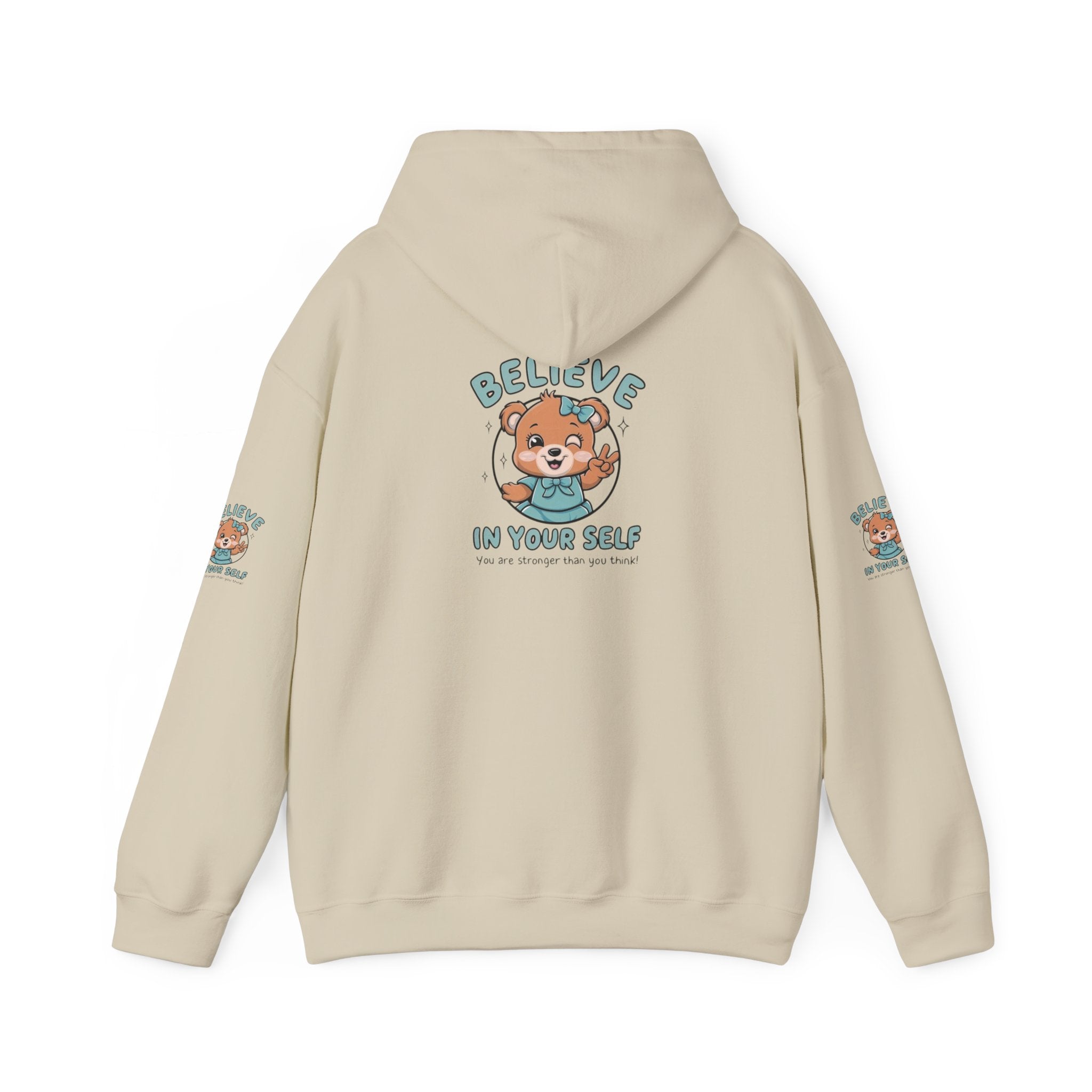 Believe in Yourself Hoodie – Cute Motivational Bear Design for Kids