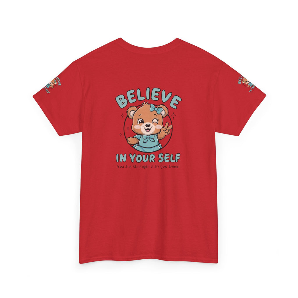 Believe in Yourself T-Shirt – Cute Motivational Bear Design for Kids