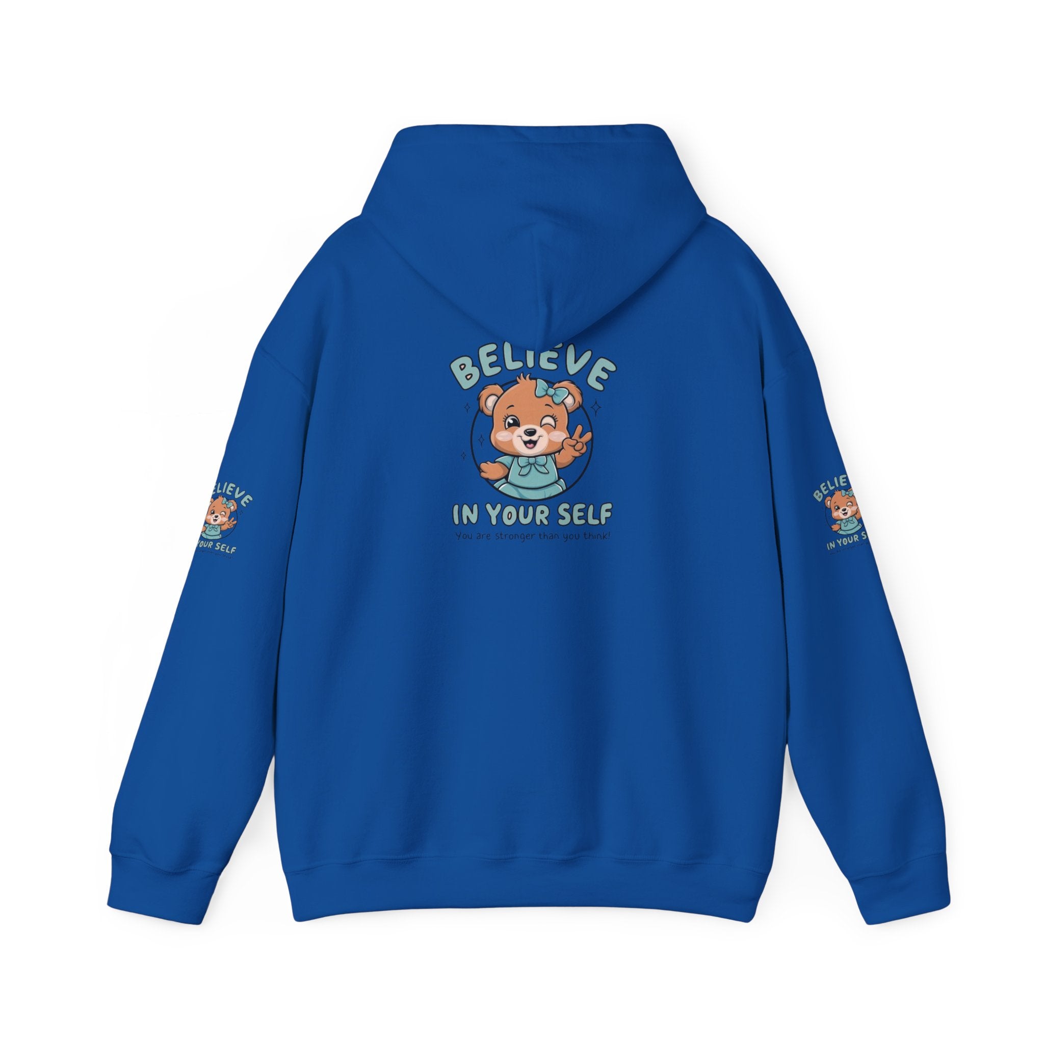 Believe in Yourself Hoodie – Cute Motivational Bear Design for Kids