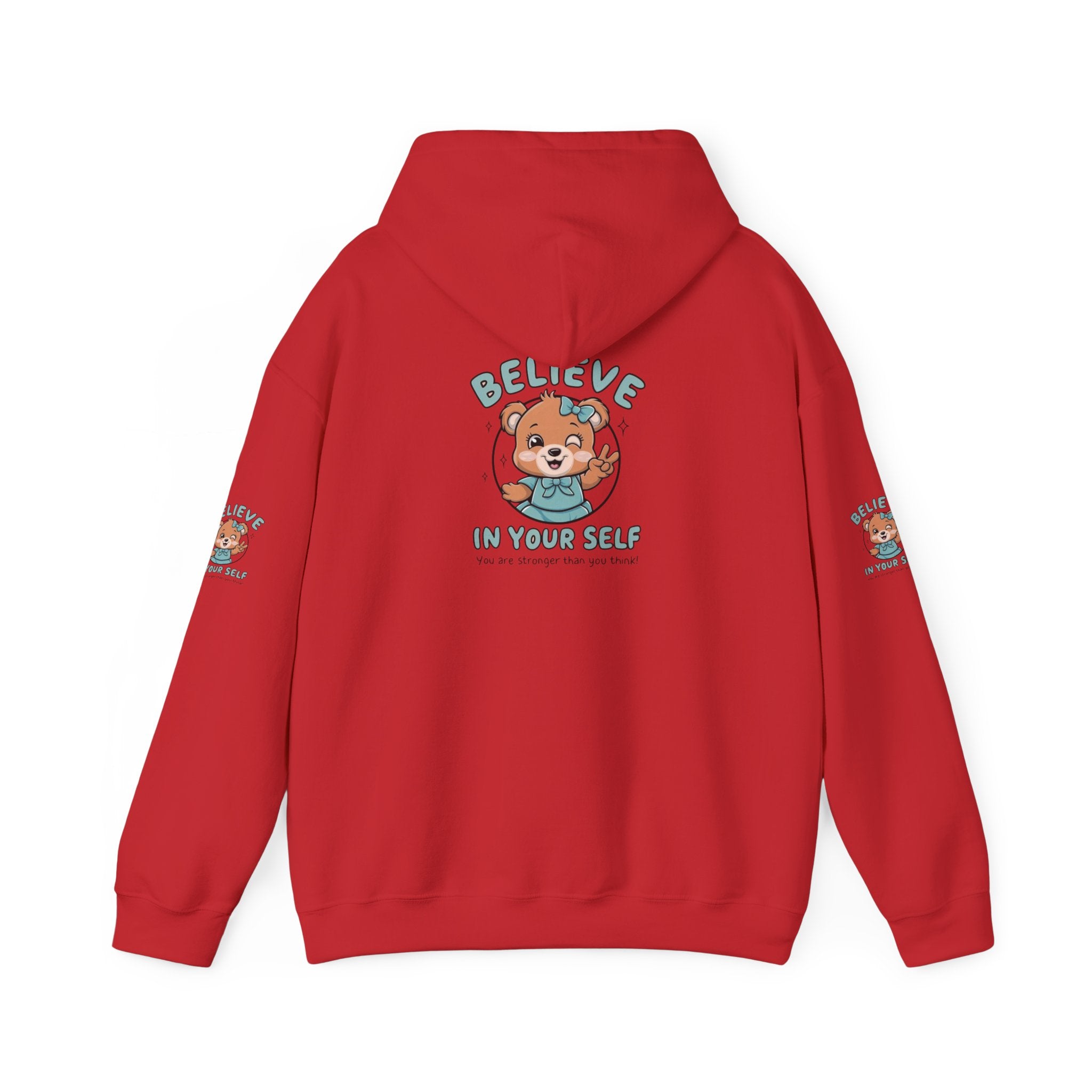 Believe in Yourself Hoodie – Cute Motivational Bear Design for Kids