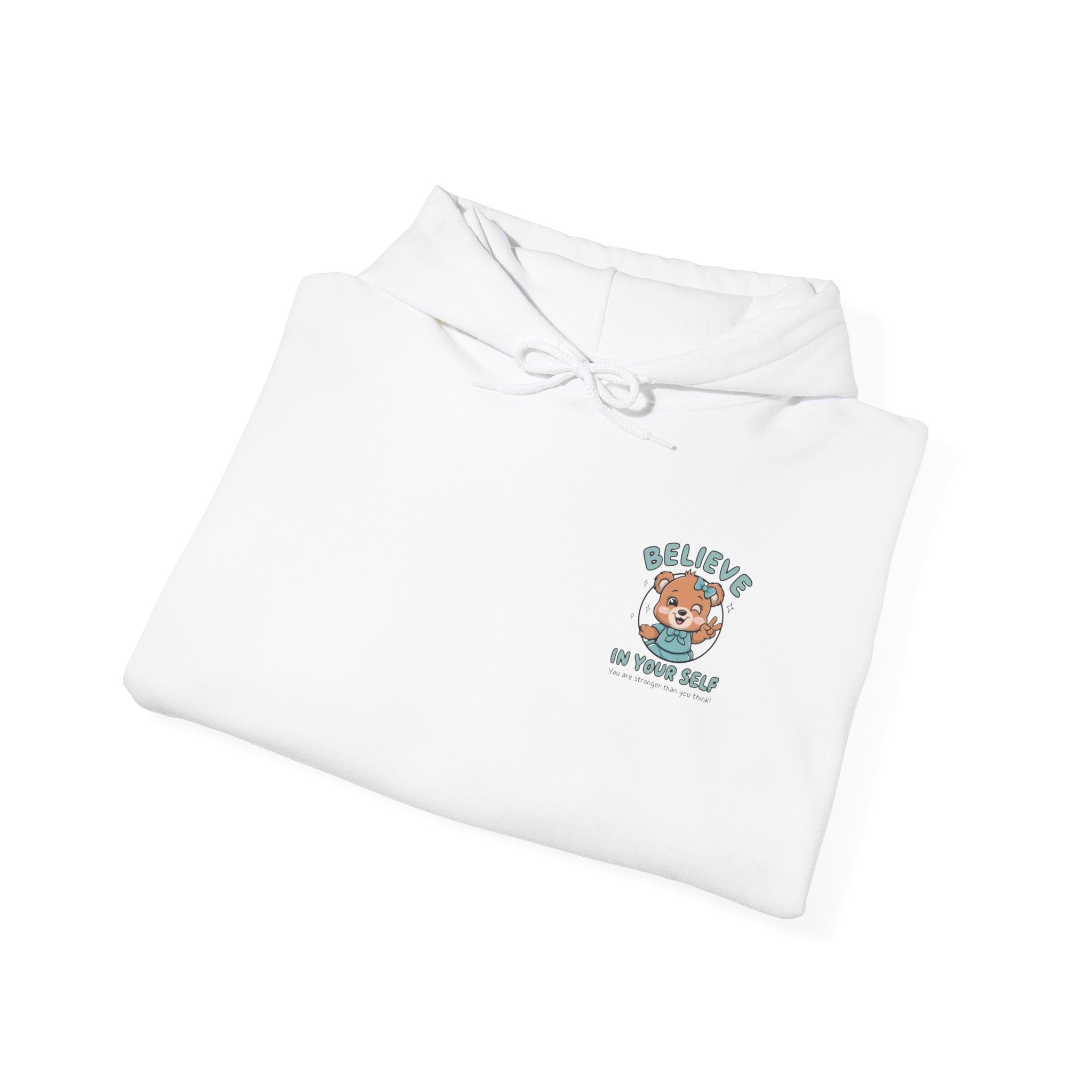 Believe in Yourself Hoodie – Cute Motivational Bear Design for Kids
