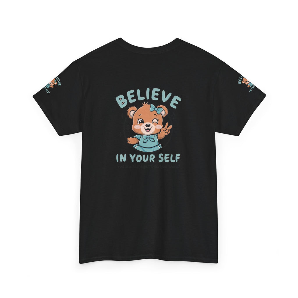 Believe in Yourself T-Shirt – Cute Motivational Bear Design for Kids