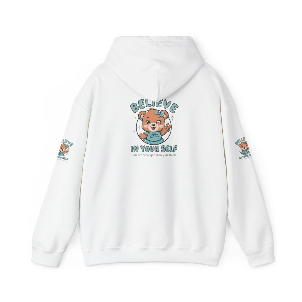 Believe in Yourself Hoodie – Cute Motivational Bear Design for Kids