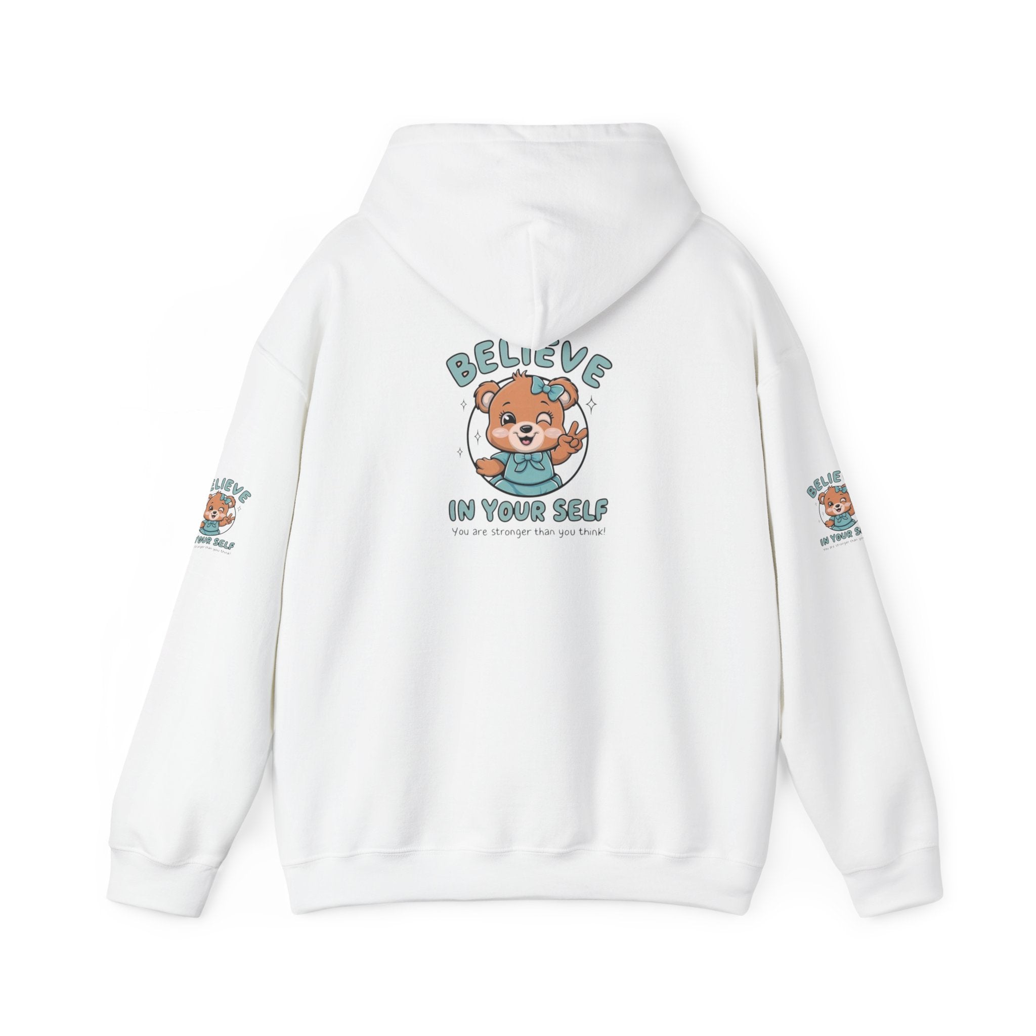 Believe in Yourself Hoodie – Cute Motivational Bear Design for Kids