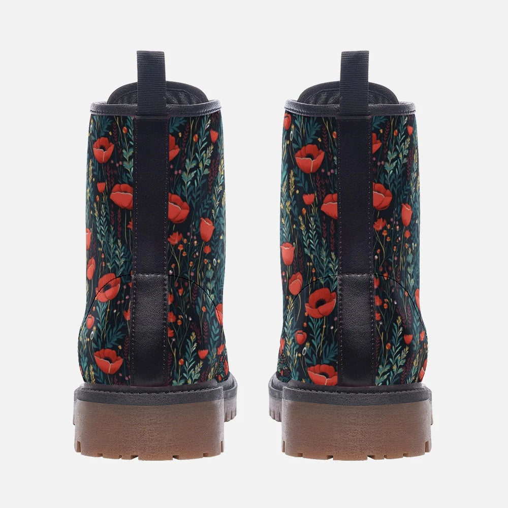Floral Cottagecore Vegan Leather Lightweight Boots