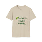 Eco-Friendly Inspirational T-Shirt Reduce Reuse Rewild