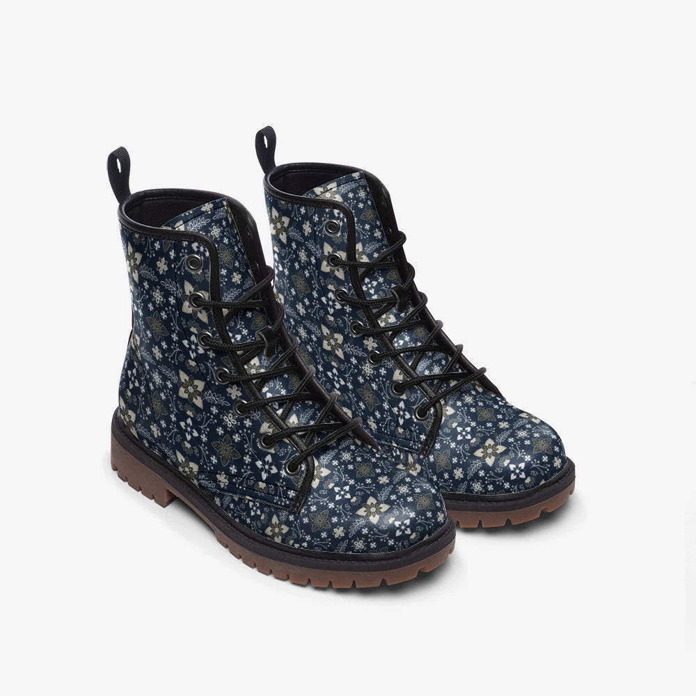 Grand Design Blue And Gold Vegan Leather Boots