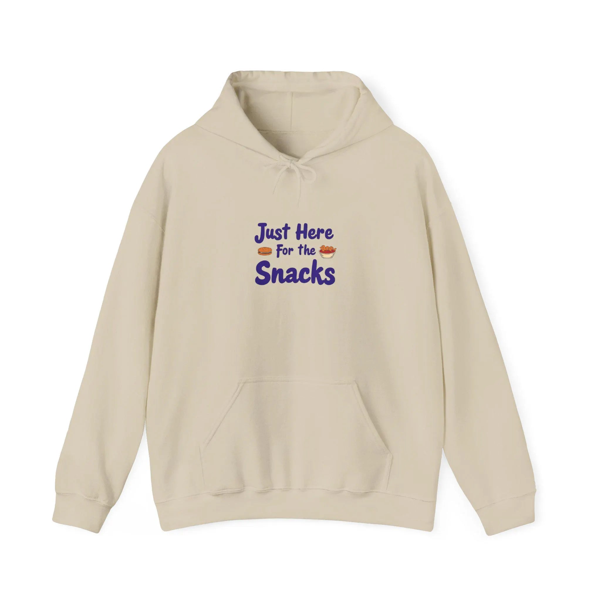Funny Foodie Hoodie Just Here for the Snacks - Comfy Cotton Blend