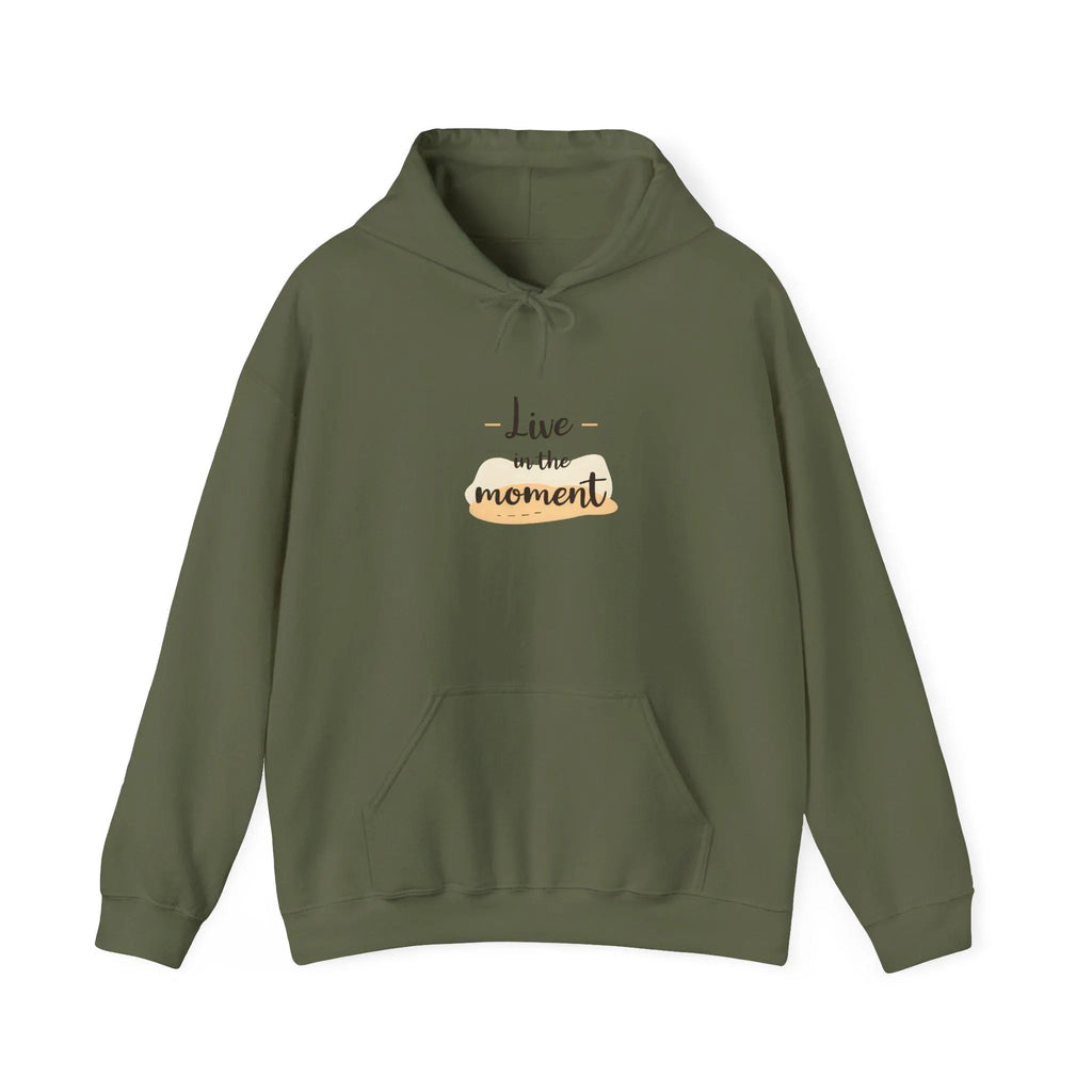 Cozy Unisex Hoodie Live in the Moment - Cotton/Polyester Blend