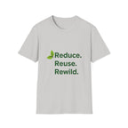 Eco-Friendly Inspirational T-Shirt Reduce Reuse Rewild