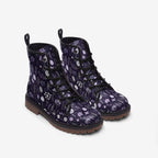 Purple Folk Art Floral Vegan Leather Boots