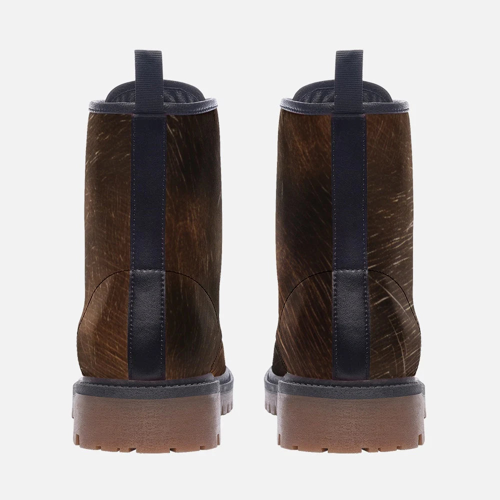 Copper Metal Patterned Vegan Leather Boots