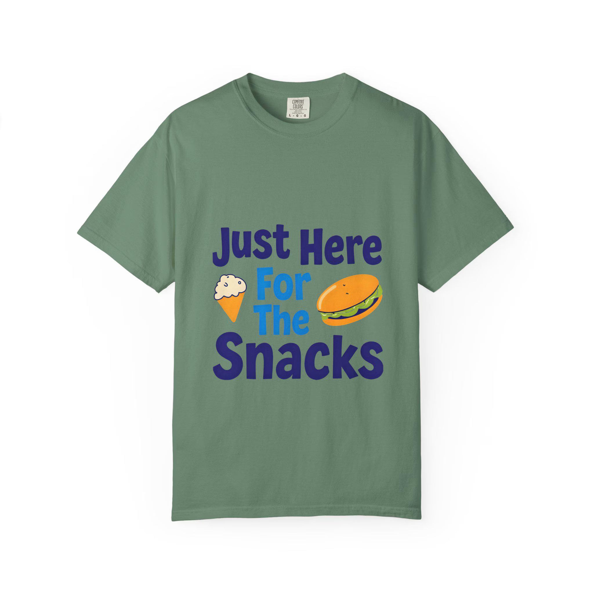 Just Here for the Snacks T-Shirt Unisex Garment-Dyed Cotton Tee