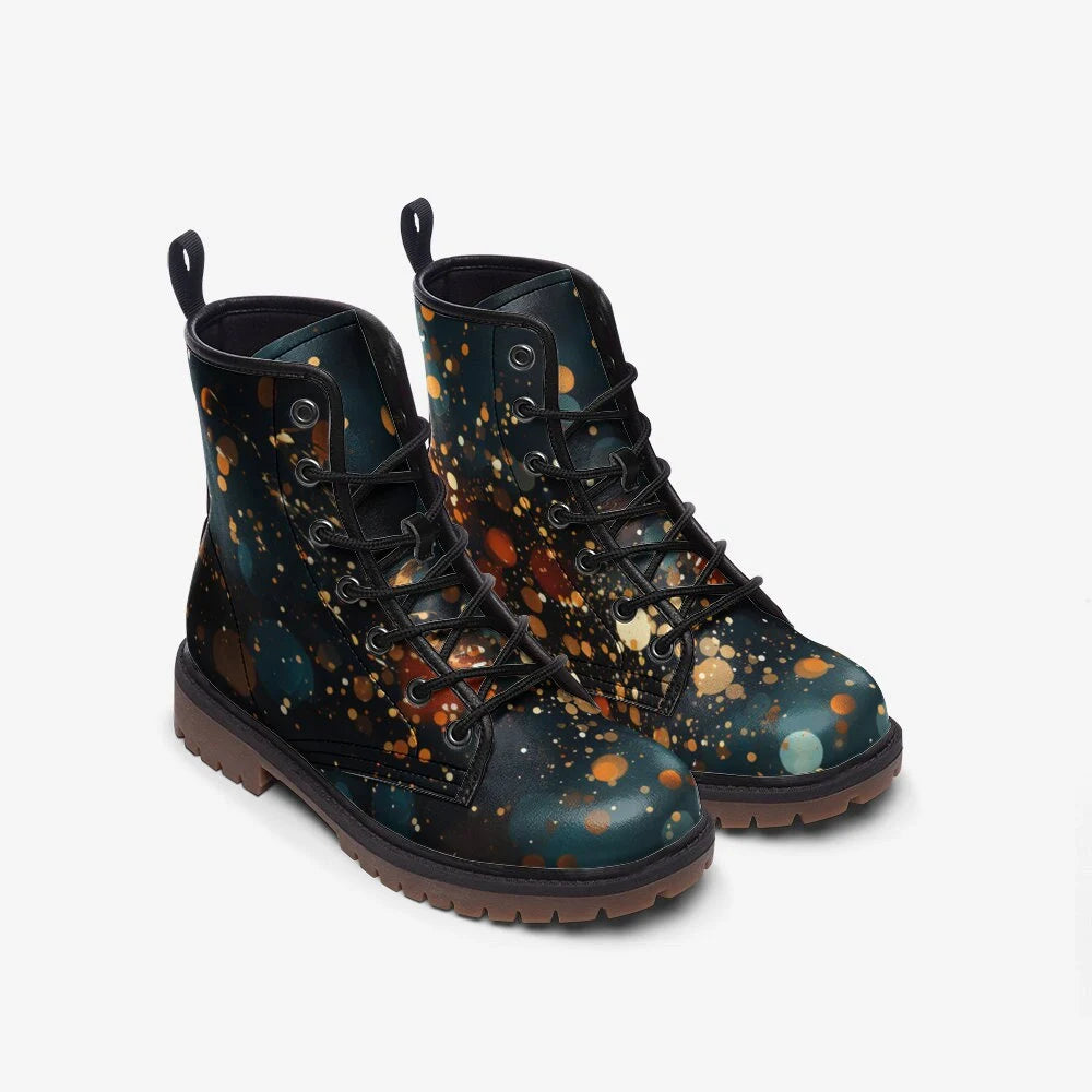 Abstract Winter Starburst Vegan Leather Festival Boots