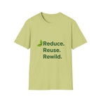 Eco-Friendly Inspirational T-Shirt Reduce Reuse Rewild