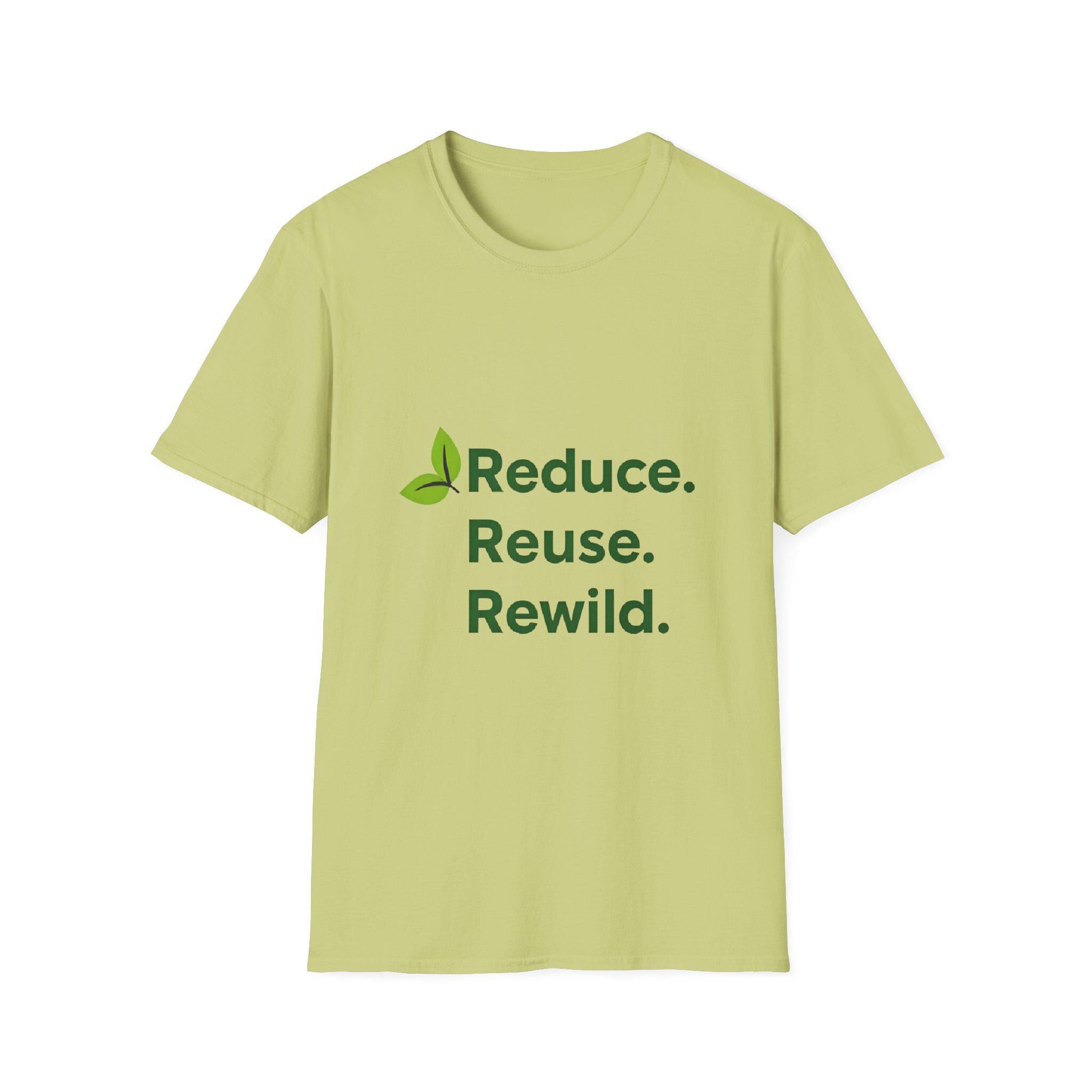 Eco-Friendly Inspirational T-Shirt Reduce Reuse Rewild