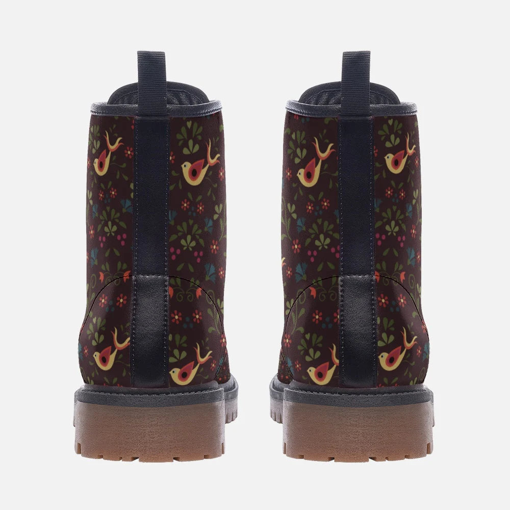 Folk And Bird Brown Vegan Leather Boots