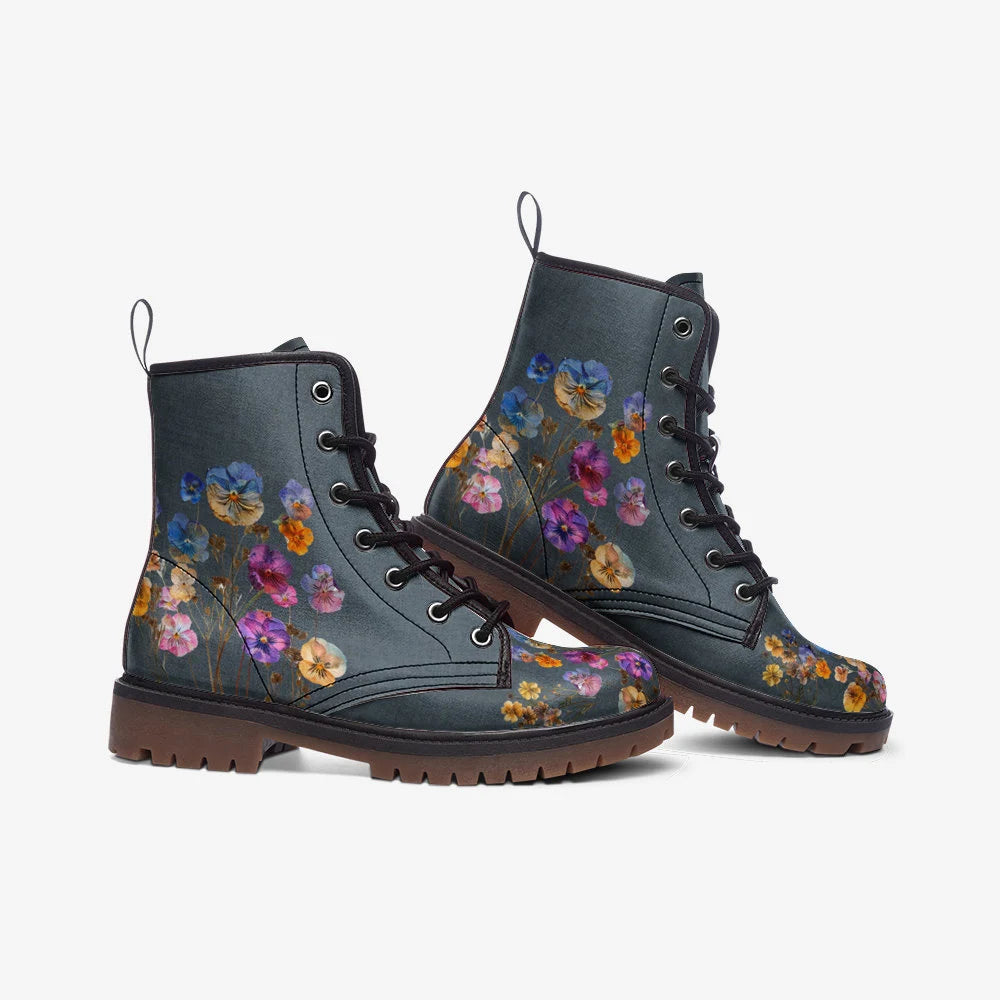 Flower Bunches Vegan Leather Boots