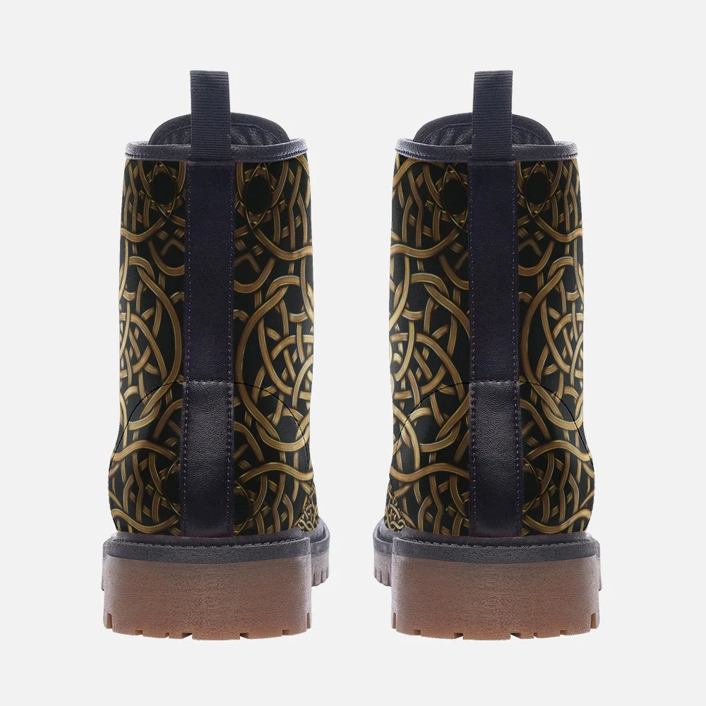 Celtic Patterned Vegan Leather Boots
