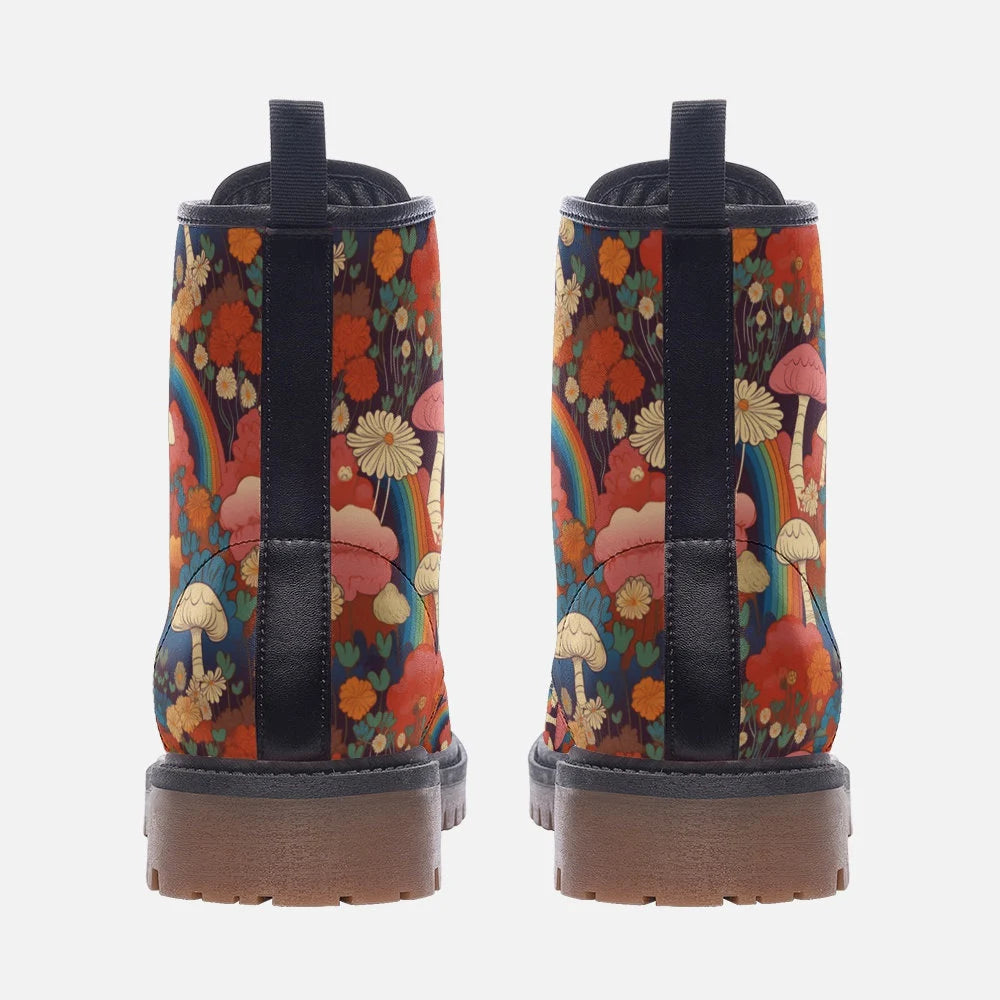 60S 70S Retro Colorful Mushroom Festival Boots