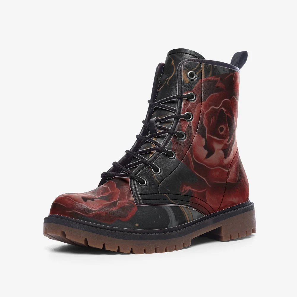 Gothic Rose Vortex Vegan Leather Boots