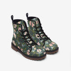 Green Birds Of William Morris Vegan Leather Boots