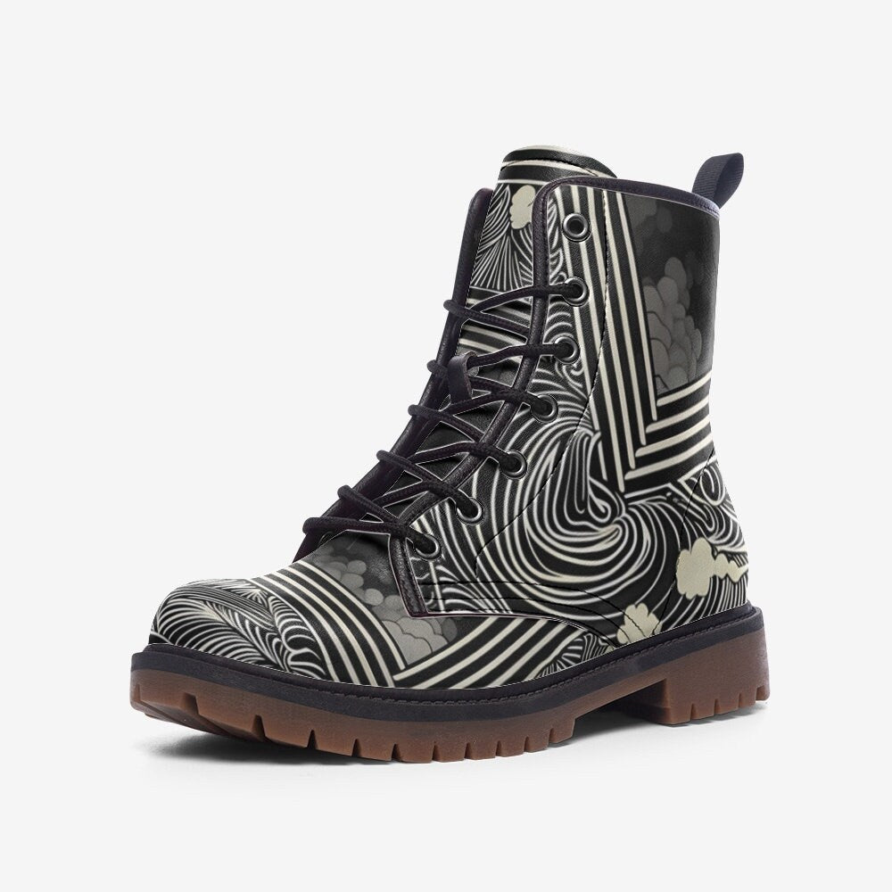 Activated Art Deco Vegan Leather Boots