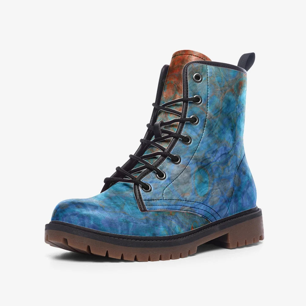 Marbellous Blue Vegan Leather Boots