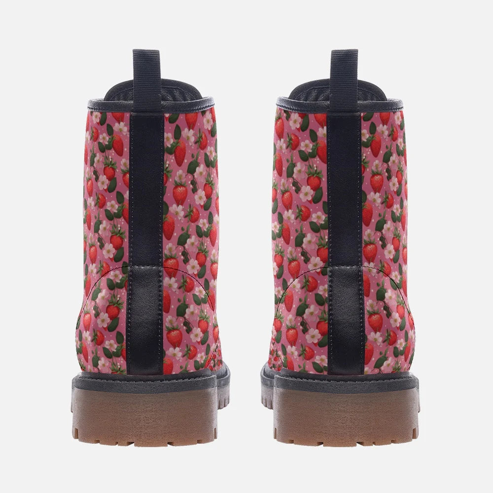 Summer Strawberries Vegan Leather Boots