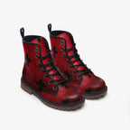 Gone Goth Red Vegan Leather Boots