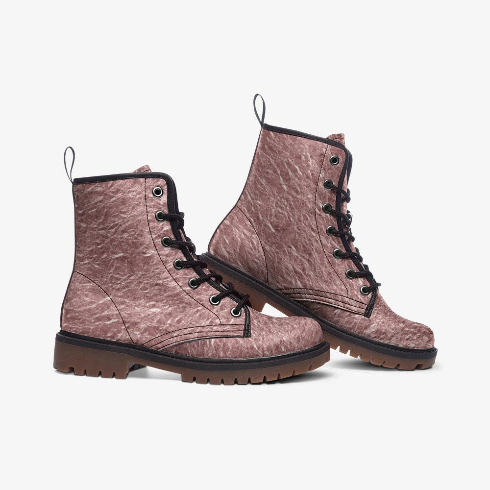 Gorgeous Pink Crackled Boots