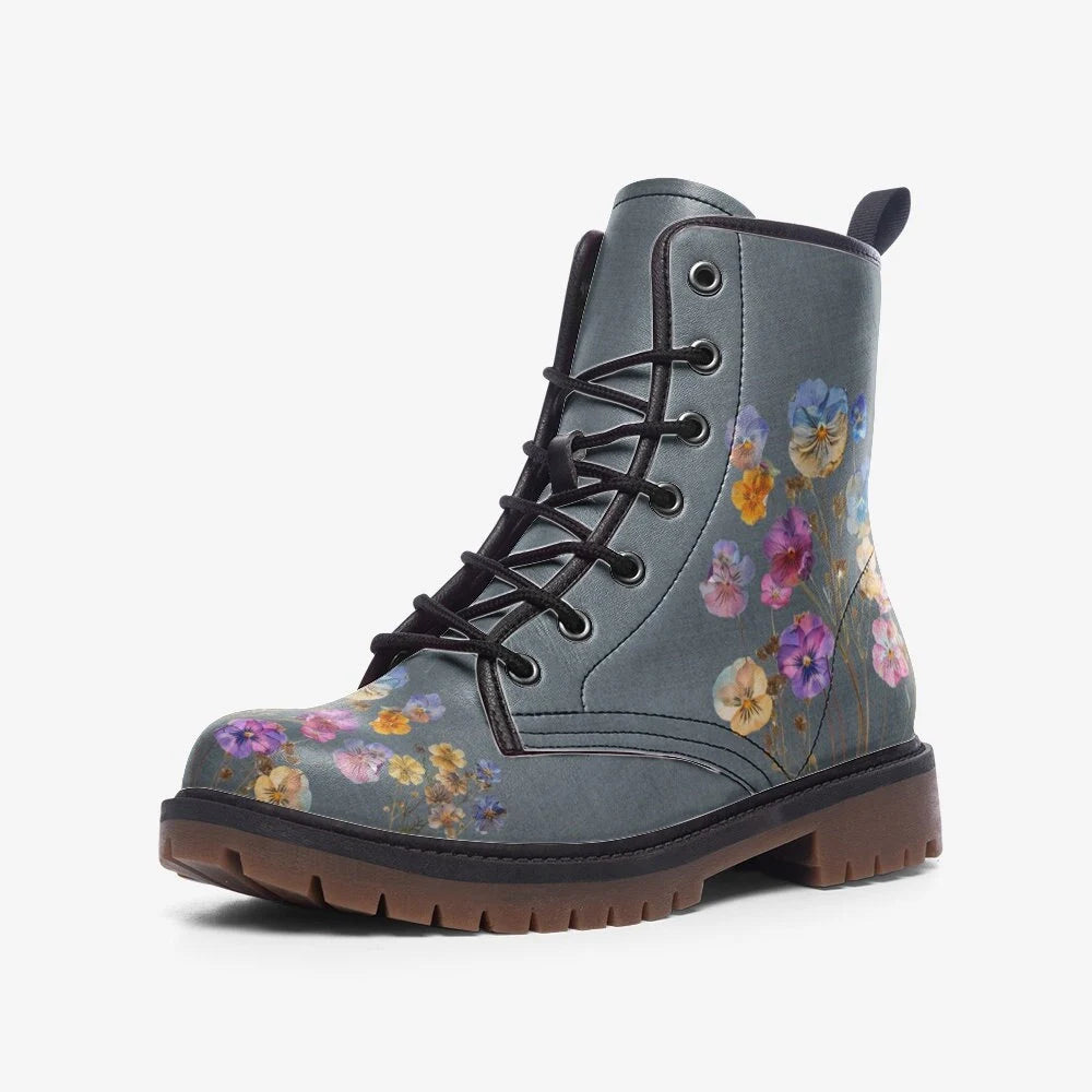 Flower Bunches Vegan Leather Boots