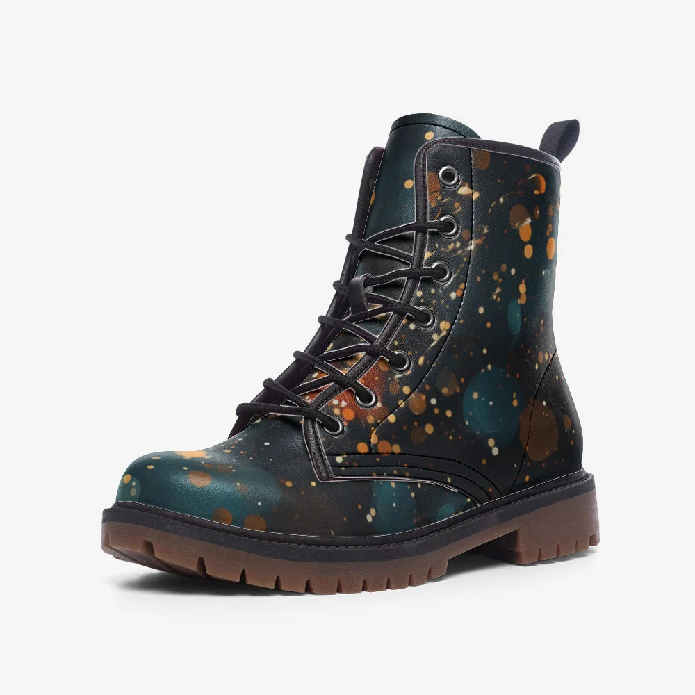 Abstract Winter Starburst Vegan Leather Festival Boots
