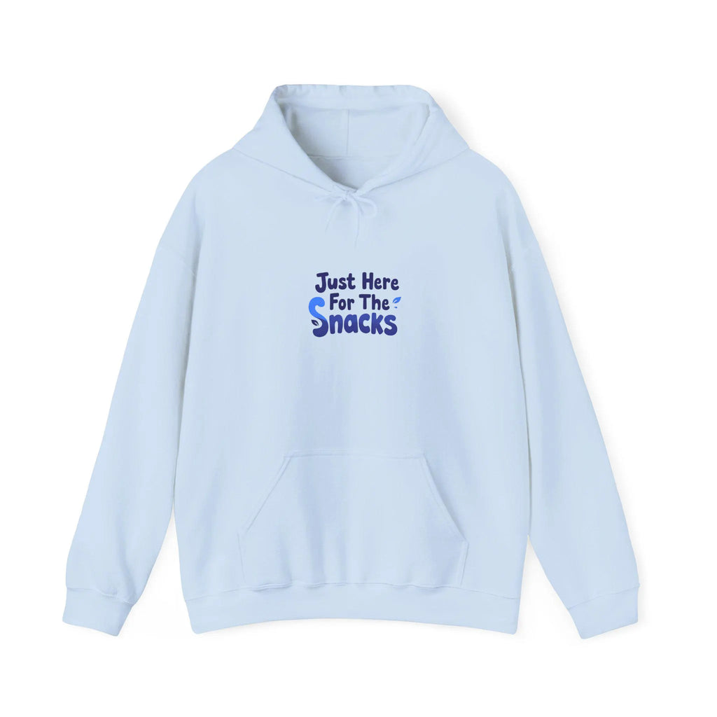 Funny "Just Here for the Snacks" Graphic Hoodie, Unisex , Comfy Pullover Jumper, Foodie Gift, Cozy Graphic Hoodie
