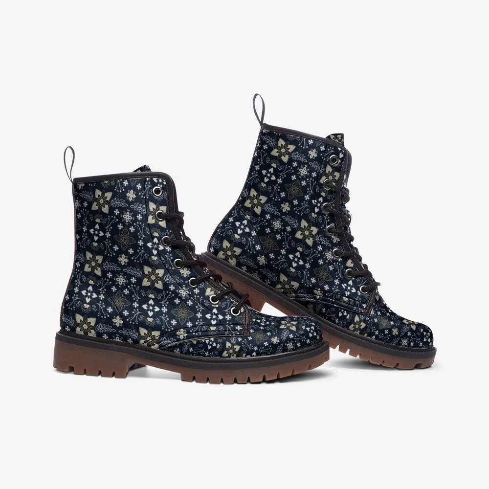 Grand Design Blue And Gold Vegan Leather Boots
