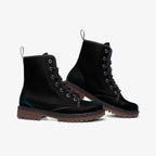 Blue Digital Wave Vegan Leather Boots