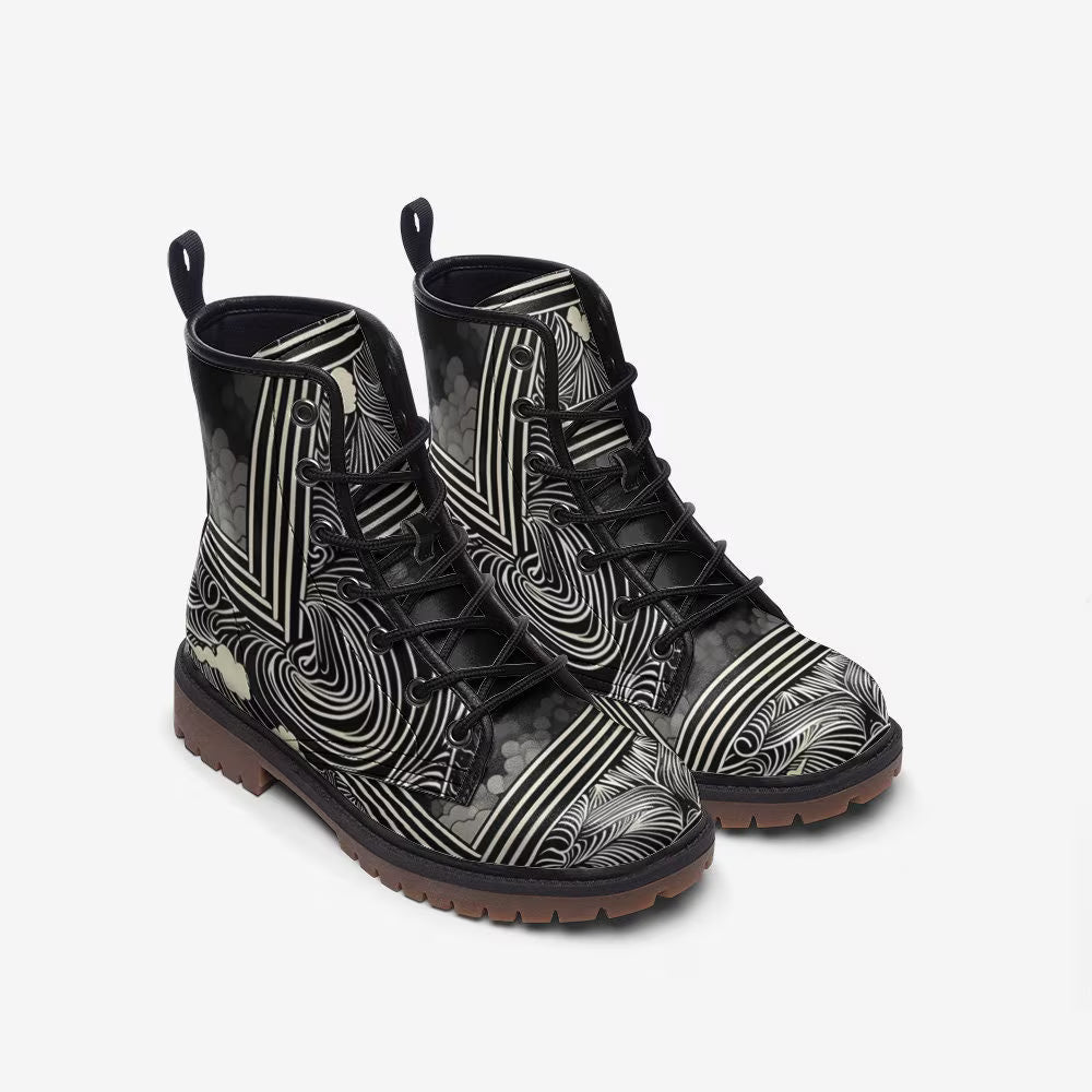Activated Art Deco Vegan Leather Boots