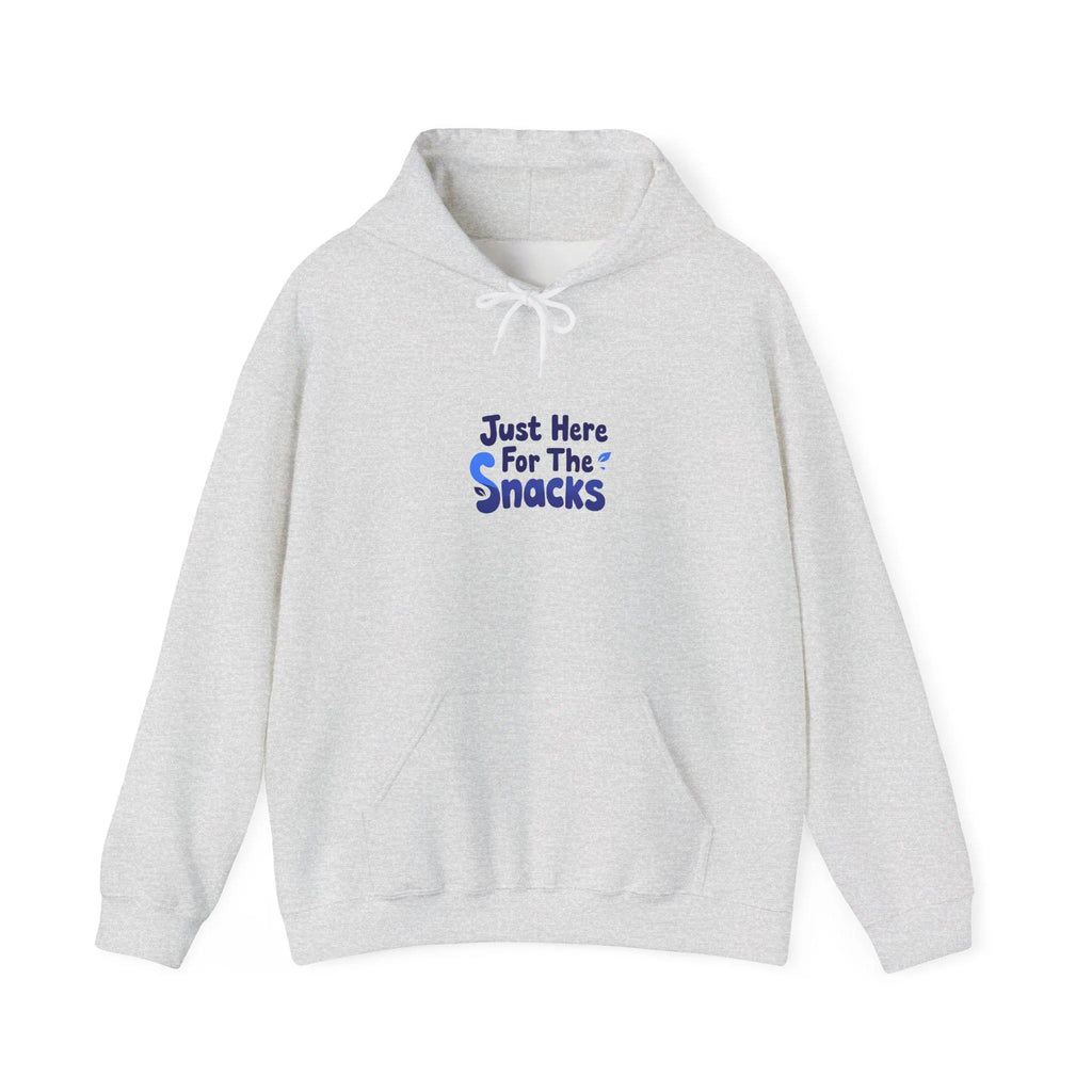 Funny "Just Here for the Snacks" Graphic Hoodie, Unisex , Comfy Pullover Jumper, Foodie Gift, Cozy Graphic Hoodie