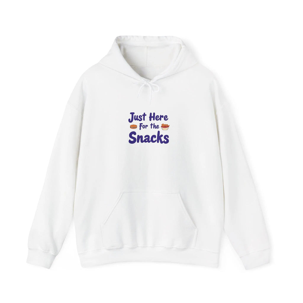 Funny Foodie Hoodie Just Here for the Snacks - Comfy Cotton Blend