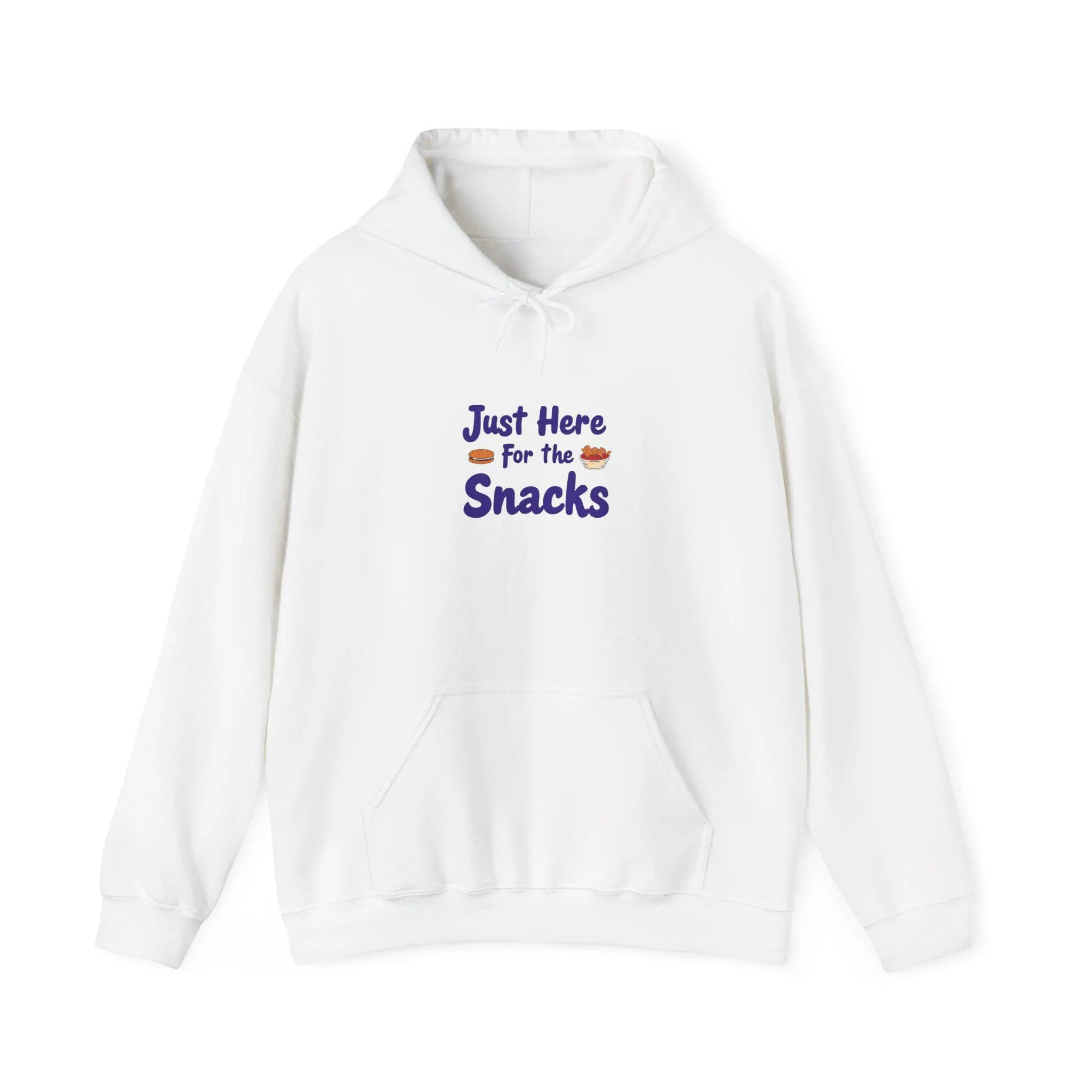 Funny Foodie Hoodie Just Here for the Snacks - Comfy Cotton Blend