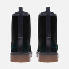 Blue Digital Wave Vegan Leather Boots