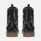 Black And Cream Goth Romance Vegan Leather Boots