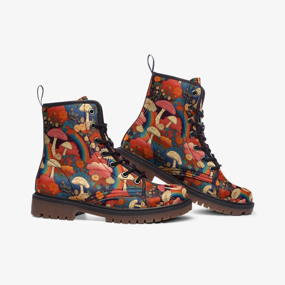 60S 70S Retro Colorful Mushroom Festival Boots