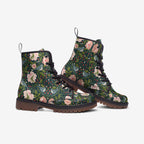 Green Birds Of William Morris Vegan Leather Boots