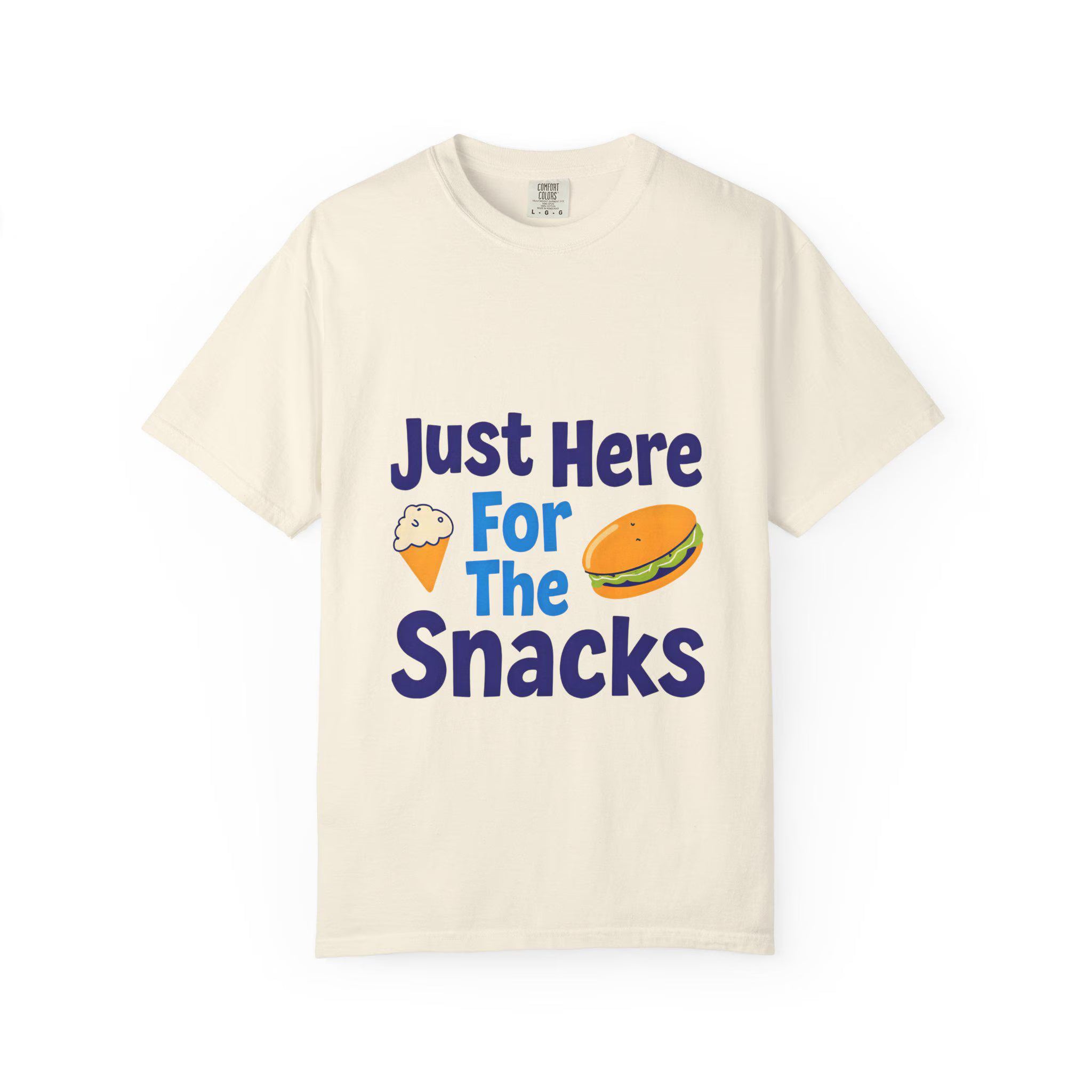 Just Here for the Snacks T-Shirt Unisex Garment-Dyed Cotton Tee