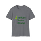 Eco-Friendly Inspirational T-Shirt Reduce Reuse Rewild