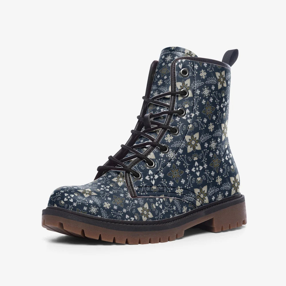 Grand Design Blue And Gold Vegan Leather Boots