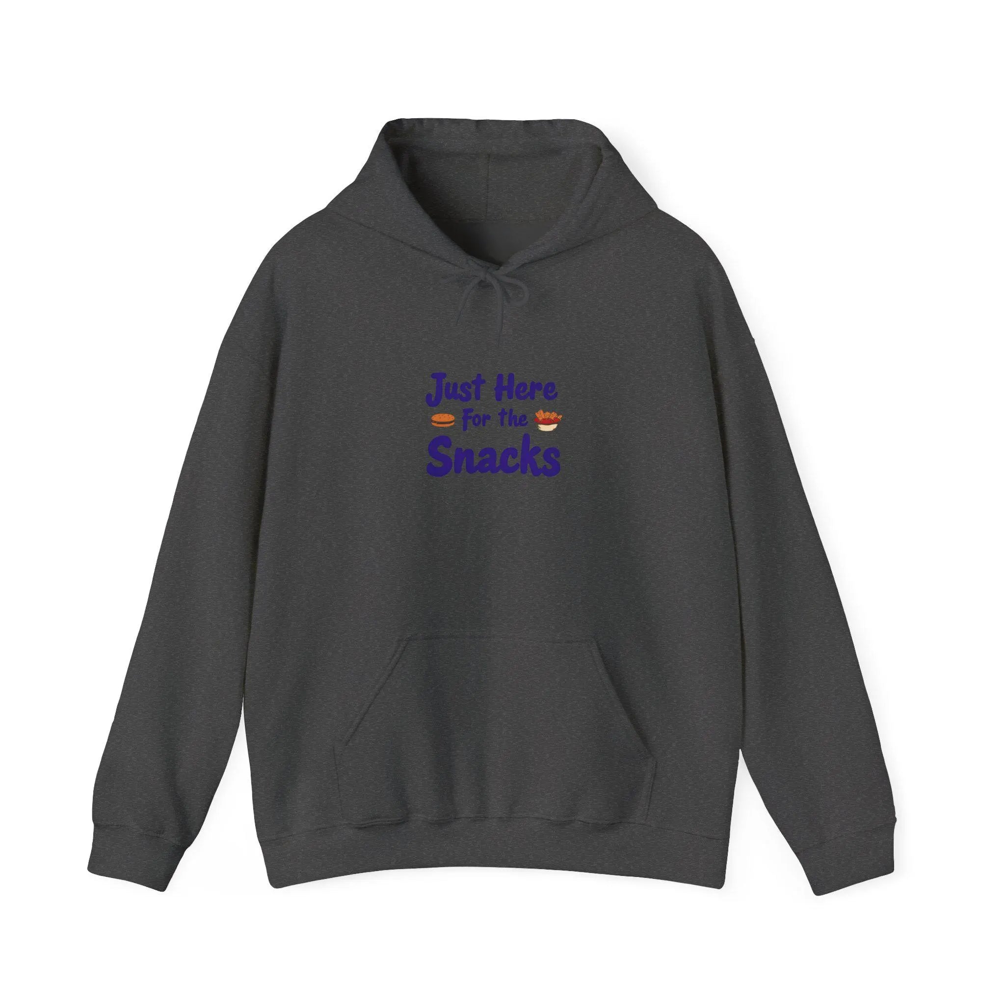 Funny Foodie Hoodie Just Here for the Snacks - Comfy Cotton Blend